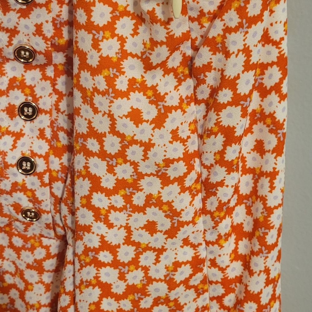 Lulu's Red & White Floral Midi Dress - Picture 8 of 8